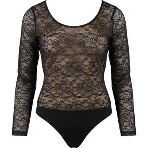 Torrid Black Floral Lace Bodysuit‎ Size 2X 18 20  Semi Sheer Whimsigoth NEW